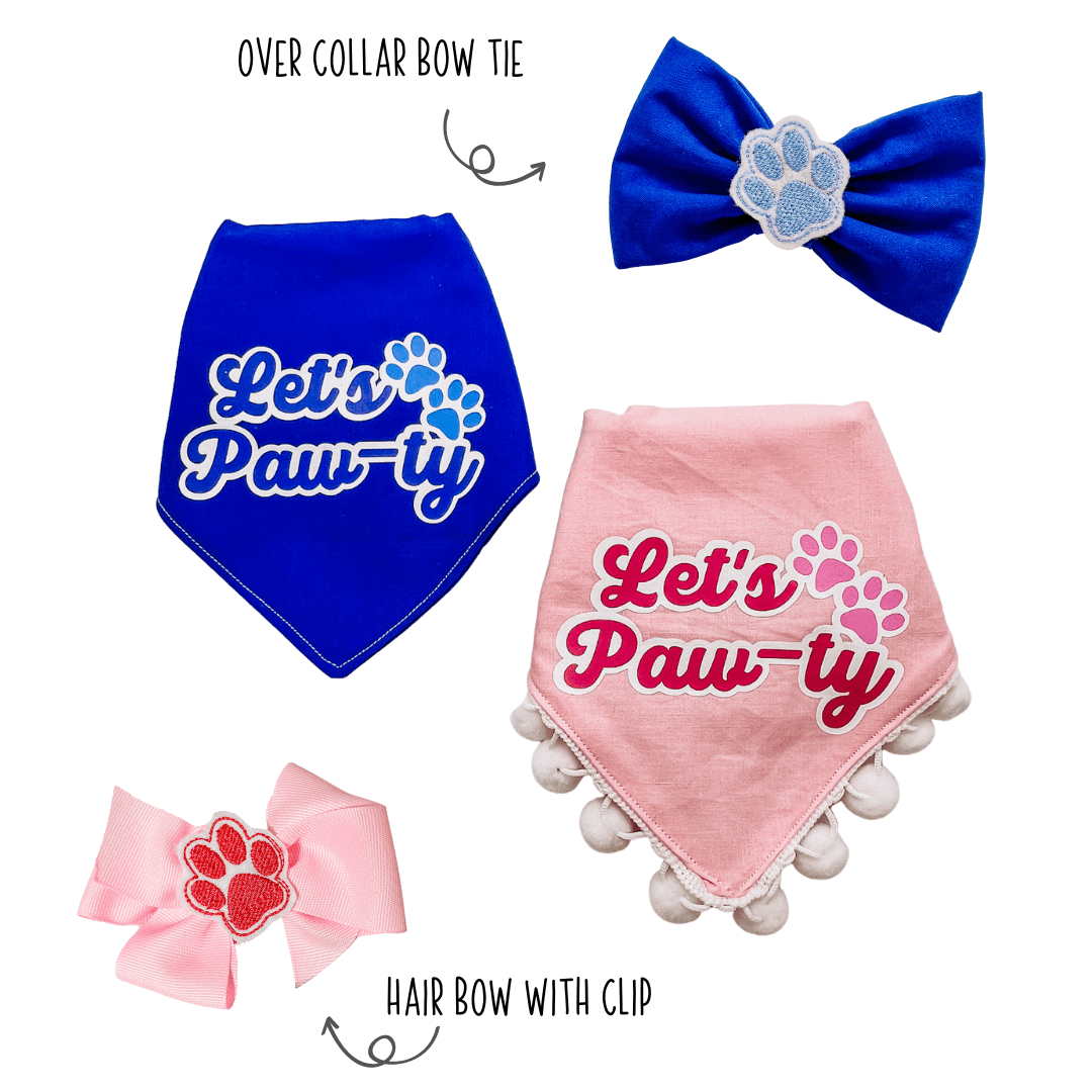 Birthday Collection – bandanas, bow tie, and hair bow