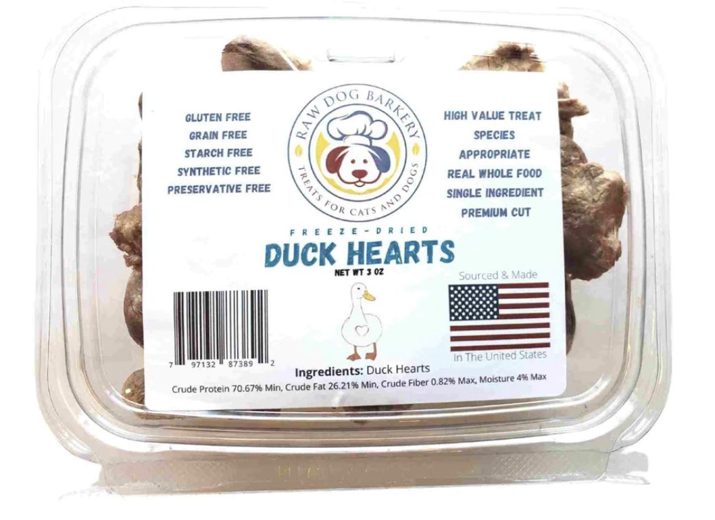 freeze dried duck hearts